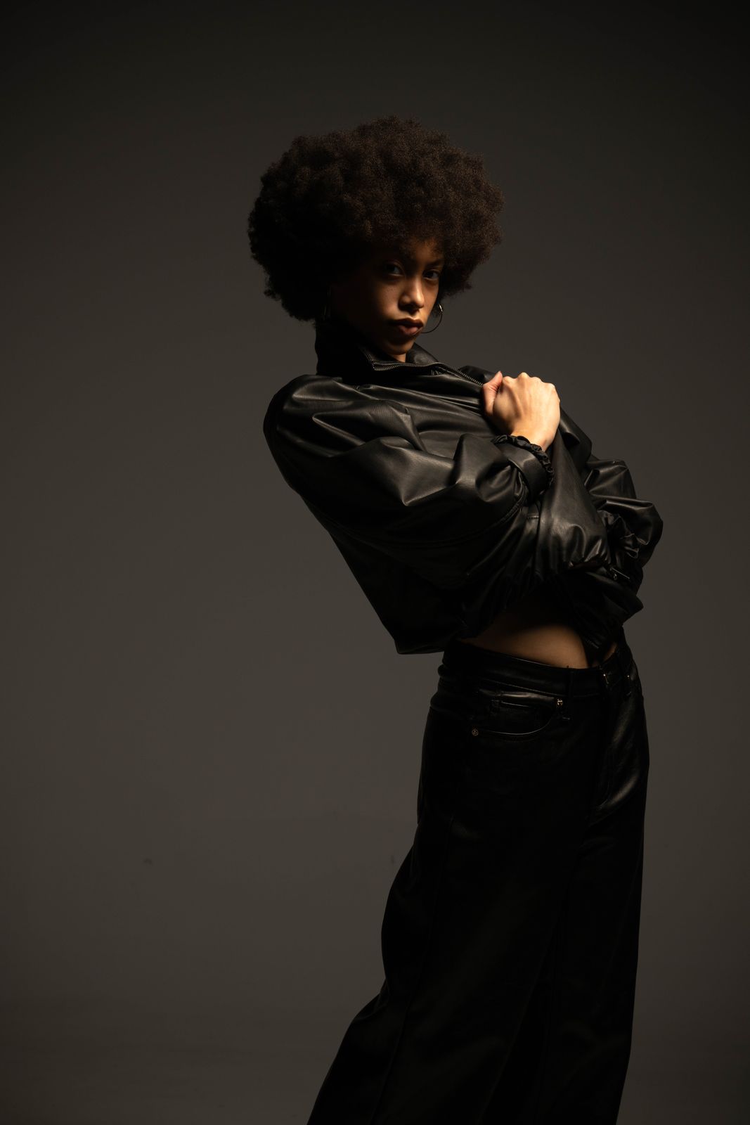 ari LaVon in leather